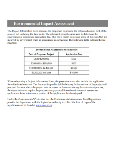 environmental project impact assessment
