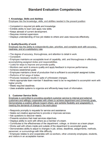 quantity of work evaluation