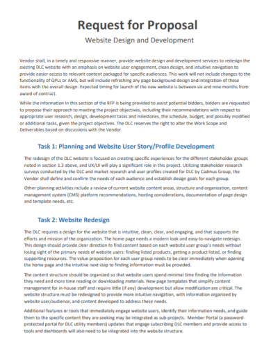 website design development proposal