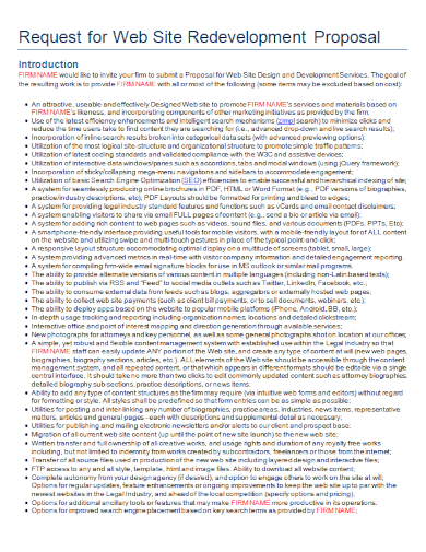 website redevelopment proposal