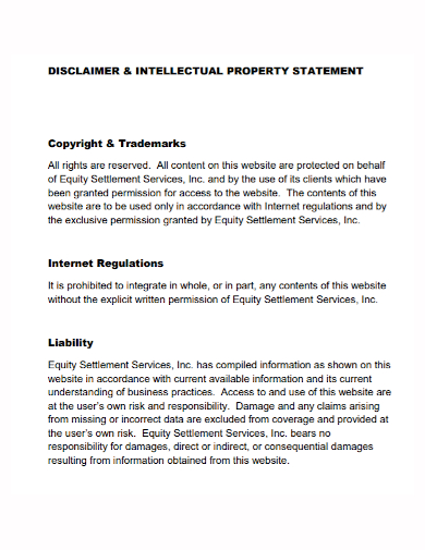 copyright trademark disclaimer property statement
