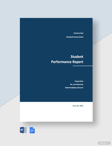 student performance report template