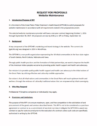 website maintenance proposal