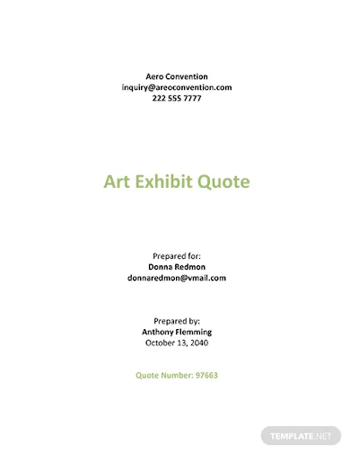 exhibition quotation template