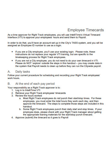 employee timecard example