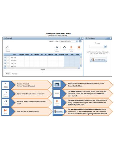 employee timecard layout