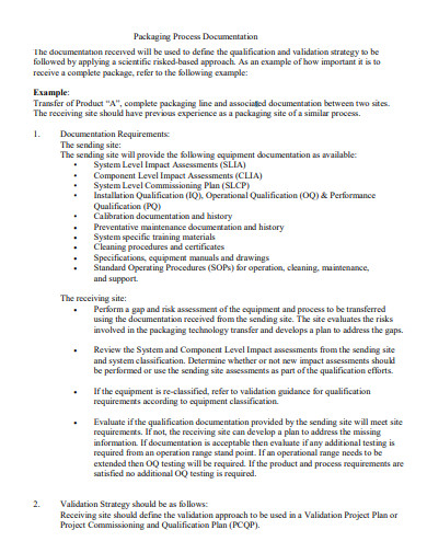 packaging process documentation