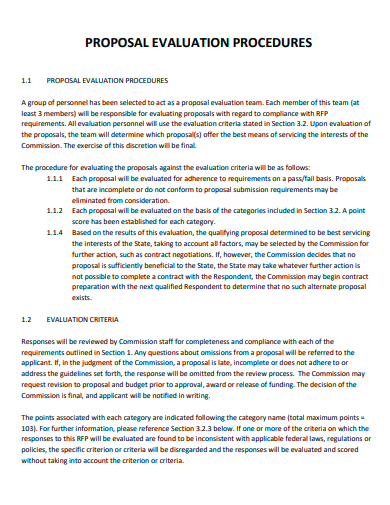 proposal evaluation procedures template