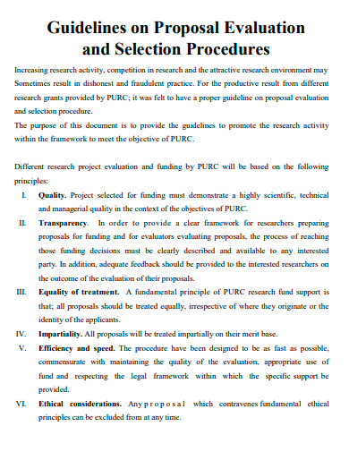 proposal evaluation and selection procedures template
