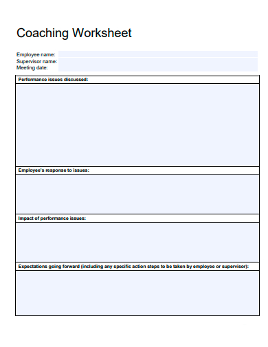 coaching worksheet template